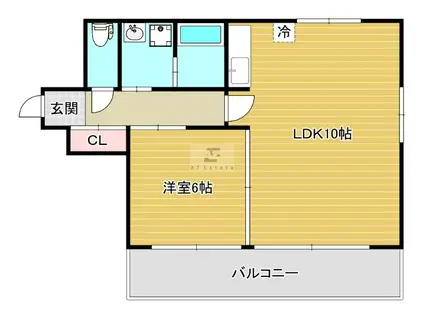 メゾンラポール丸美(1LDK/8階)の間取り写真