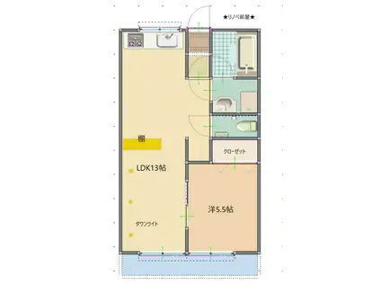 シティパルスギモトI(1LDK/3階)の間取り写真