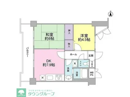 ヴェラハイツ目黒ガーデン(2DK/2階)の間取り写真