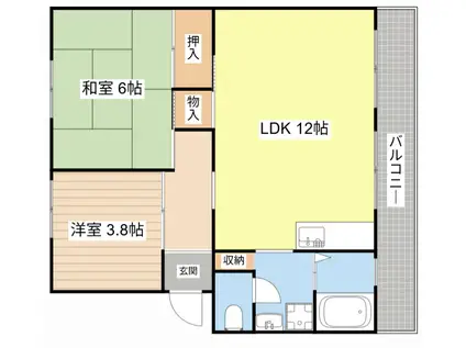 南井ハイツ(2LDK/1階)の間取り写真