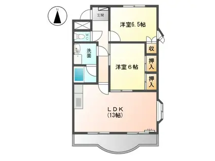グレイススクエア(2LDK/3階)の間取り写真