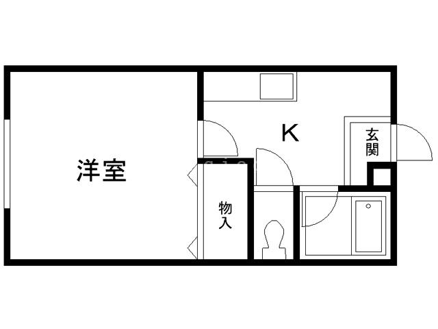 シャトー5BAN館A(1K/2階)の間取り写真