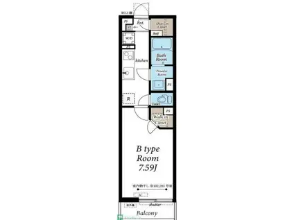 リブリ・DOMANIふじみ(1K/1階)の間取り写真