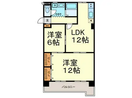 サンパーク大鐘II(2LDK/1階)の間取り写真