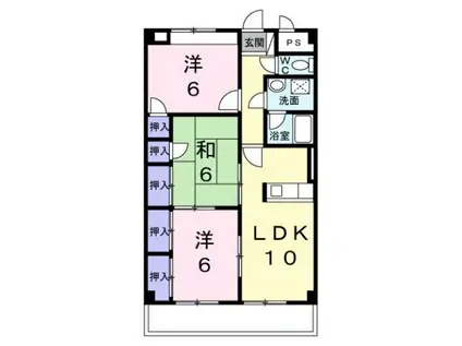 ボンヌール(3LDK/3階)の間取り写真