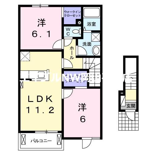 サンフォレスト(2LDK/2階)の間取り写真