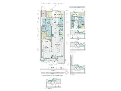 エステムコート名古屋TWIN イースト(1DK/9階)の間取り写真