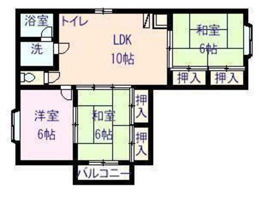 シャルム柳ヶ丘(3LDK/2階)の間取り写真