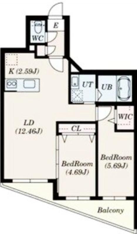 DIORE RESIDENCE SAPPORO(2LDK/5階)の間取り写真