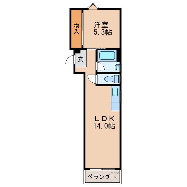 小川ビル(1LDK/3階)の間取り写真