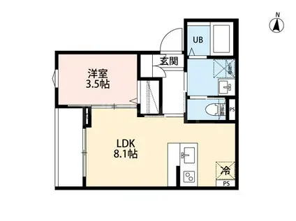 ROBOT HOME 桃浜町(1LDK/1階)の間取り写真