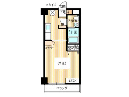 クオリティタウン(1K/2階)の間取り写真
