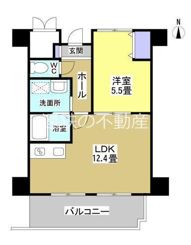 ザ・レジデンス元魚(1LDK/9階)の間取り写真