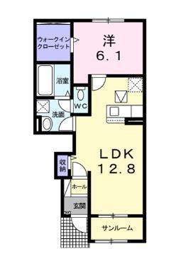 エヌ.プレスト III(1LDK/1階)の間取り写真