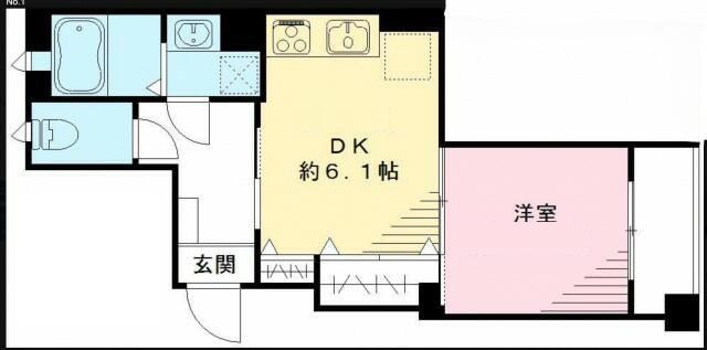 ラシーネ荻窪(1DK/1階)の間取り写真