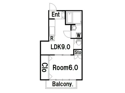 第2真珠ビル(1LDK/2階)の間取り写真
