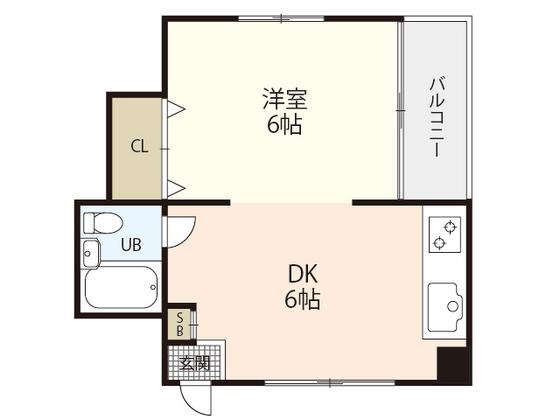 LIETO舟入中町(1DK/5階)の間取り写真