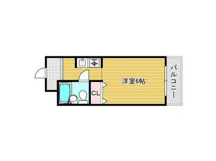 南堀江レヂデンス(ワンルーム/6階)の間取り写真