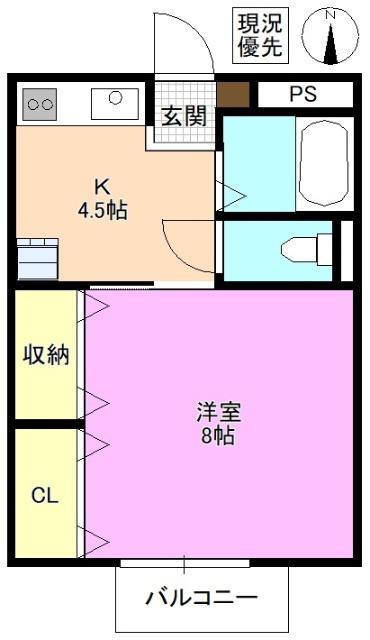 SURPLUS KAI(1K/1階)の間取り写真