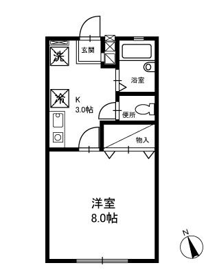 グリーンハイツ(1K/2階)の間取り写真