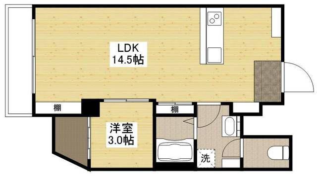 クレスト明治町(1LDK/5階)の間取り写真