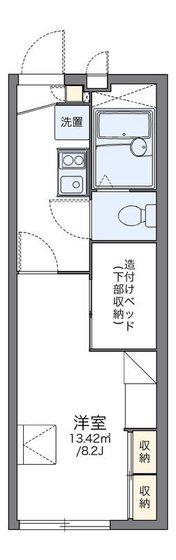 レオパレス光ヒルズ(1K/1階)の間取り写真