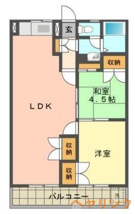 プリミエール平和ヶ丘(2LDK/4階)の間取り写真