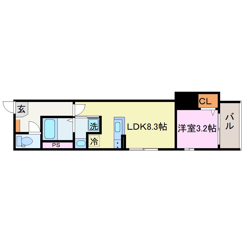 グラン雁金町(1LDK/1階)の間取り写真