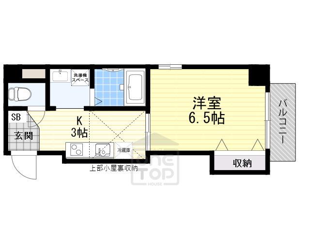 ドミール関大前(1K/3階)の間取り写真