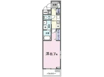 カンパニュール(1K/3階)の間取り写真