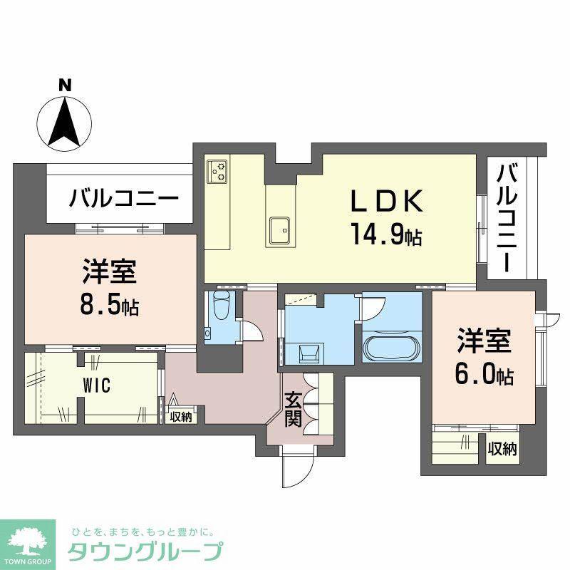 カーサ コーシェリ(2LDK/4階)の間取り写真