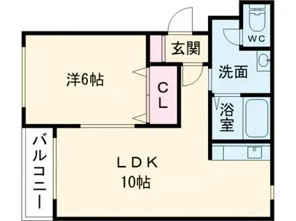 ハイツ310糸井(1LDK/1階)の間取り写真