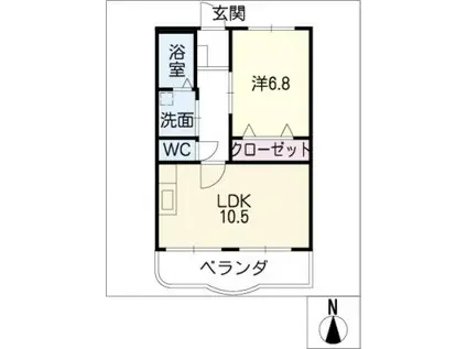 サンモール本郷(1LDK/2階)の間取り写真