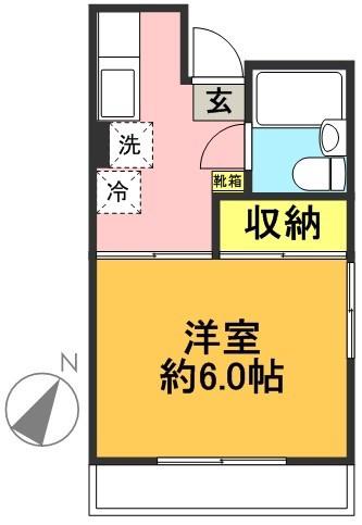 エトワール羽根木(1K/3階)の間取り写真