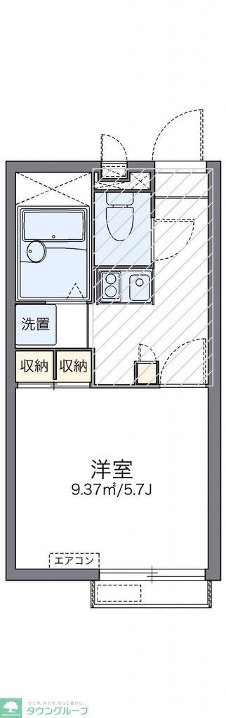 レオパレスサンブリッジ(1K/2階)の間取り写真