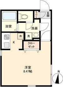 BRANCHE桜山CHAMBRE(ワンルーム/4階)の間取り写真