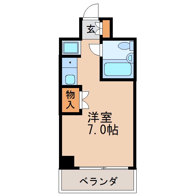 セラヴィアッシュ(ワンルーム/5階)の間取り写真