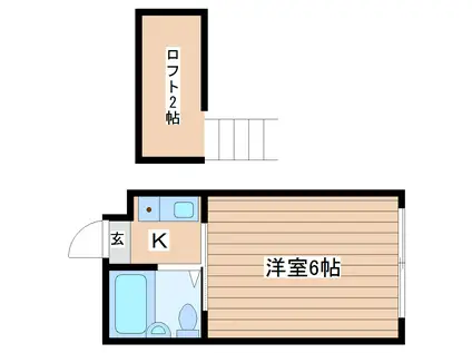 ベルシティ米ヶ袋(1K/1階)の間取り写真