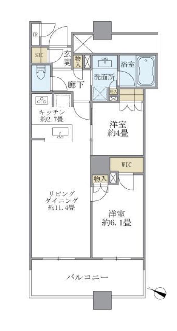 ブリリア有明スカイタワー(2LDK/7階)の間取り写真
