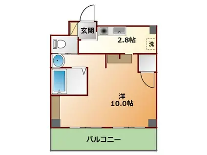 FACEビル(1K/2階)の間取り写真