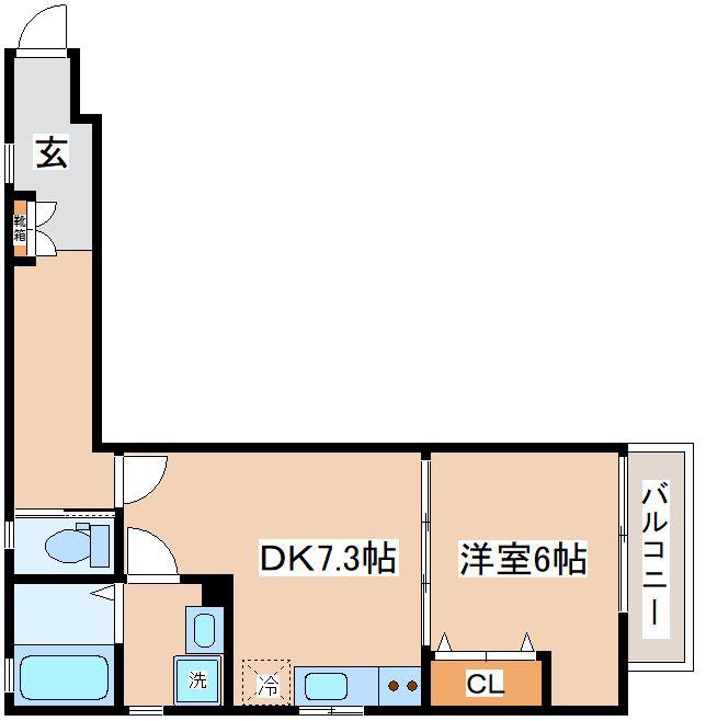 プラーフ8(1DK/2階)の間取り写真