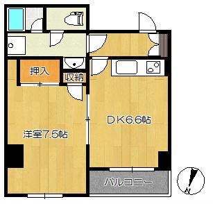 サンアイヒルズ東大通(1DK/3階)の間取り写真