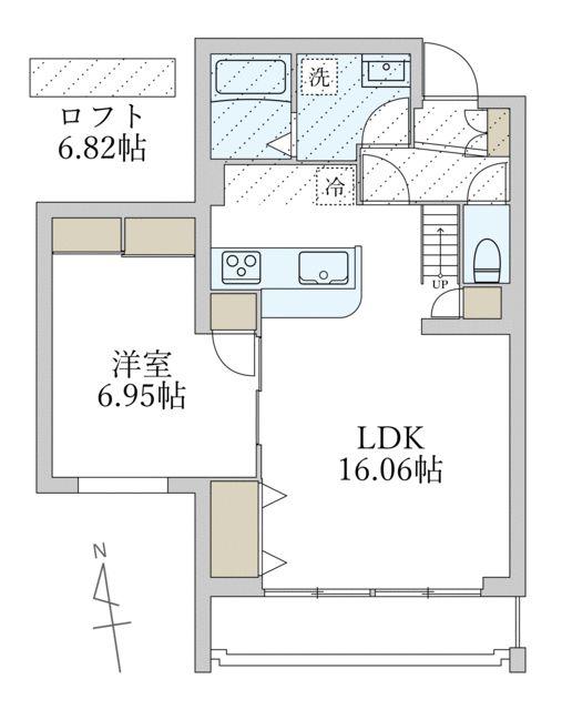 カンフローエンス・久地(1LDK/4階)の間取り写真