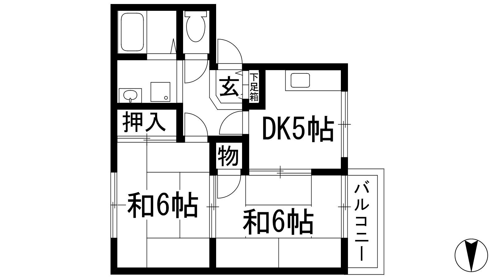 アネックス宝塚(2DK/2階)の間取り写真