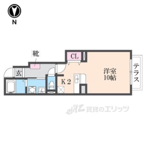 プロムナード2(ワンルーム/1階)の間取り写真