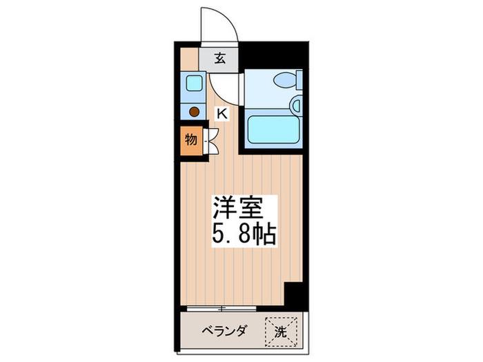 エステート一橋II(1K/3階)の間取り写真