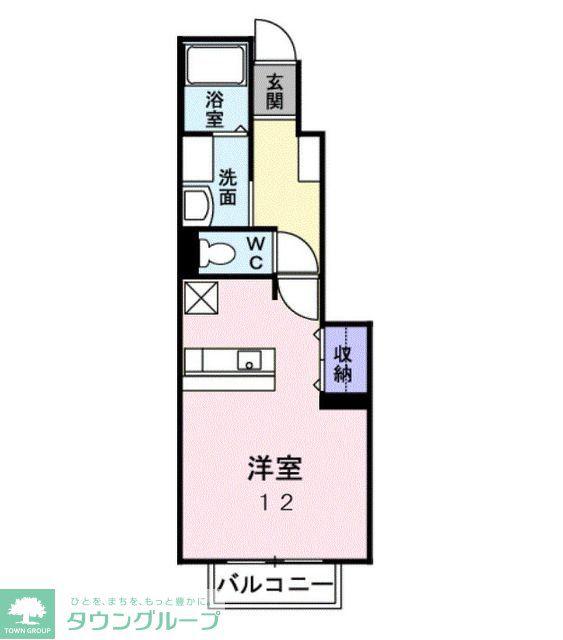 シャンエルンテ(1K/1階)の間取り写真