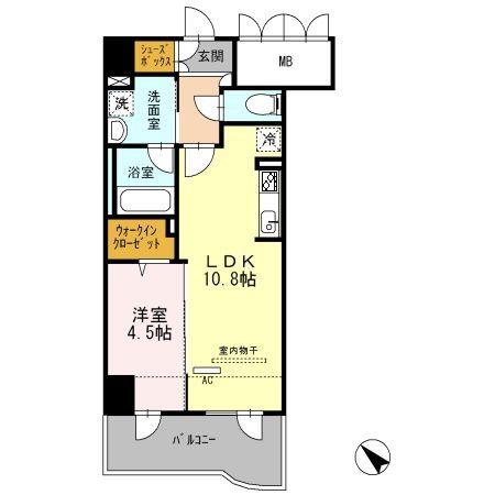 セントラルコートU(1LDK/4階)の間取り写真