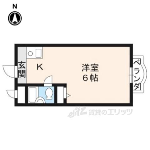 ランスロット桃山(ワンルーム/2階)の間取り写真