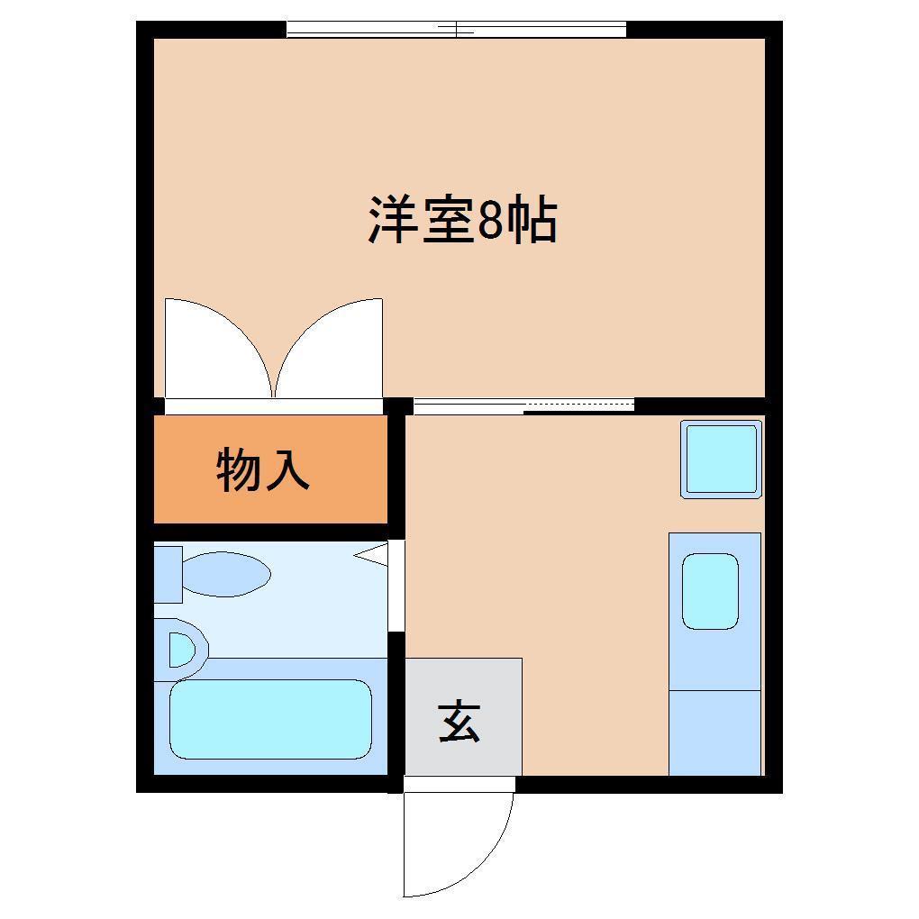 ヴィラ早野(1K/1階)の間取り写真